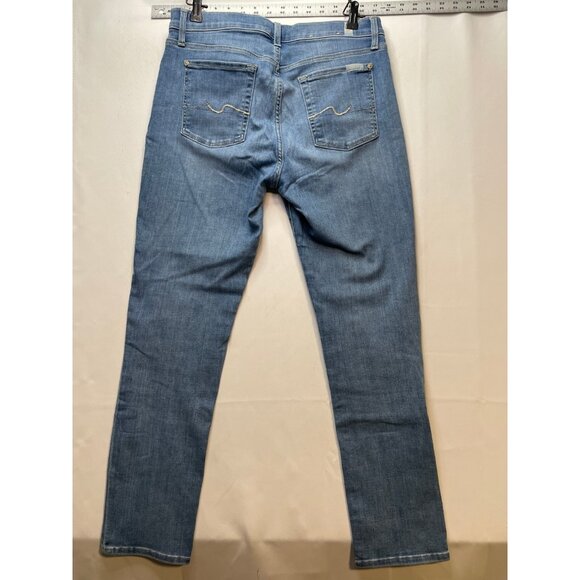7 for All Mankind jeans womens 28 30 x 29 Josefina button fly mid rise blue - Picture 4 of 13